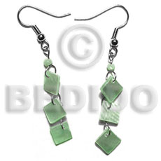 dangling  8mm pastel green hammershell triple diamond - Home