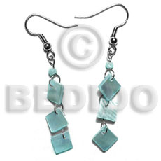 dangling  8mm aqua blue hammershell triple diamond - Home