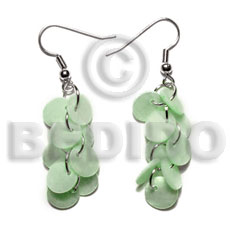 dangling multiple pastel green round 8mm kabibe / 9 pcs. - Home