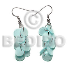 dangling multiple aqua blue round 8mm kabibe / 9 pcs. - Home