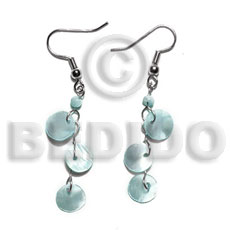 dangling triple 10mm aqua blue round hammershell - Home