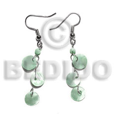 dangling triple 10mm pastel green round hammershell - Home