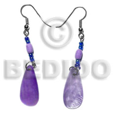 dangling 25mmx10mm lilac hammershell teardrop  wood beads/acrylic crystals - Home