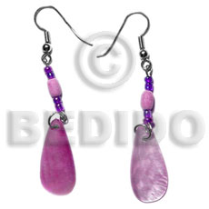 dangling 25mmx10mm lilac pastel pink hammershell teardrop  wood beads/acrylic crystals - Home