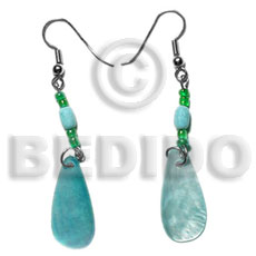 dangling 25mmx10mm lilac aqua blue hammershell teardrop  wood beads/acrylic crystals - Home