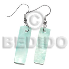 dangling 30x10mm aqua blue hammershelll bar earrings - Home