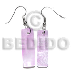 dangling 30x10mm lilac hammershelll bar earrings - Home