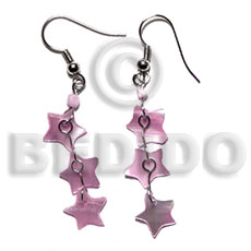 dangling 10mm pastel pink triple star hammershell - Home