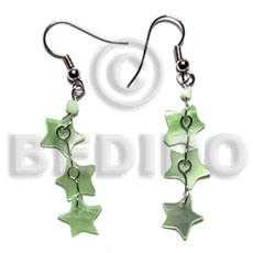 dangling 10mm pastel green triple star hammershell - Home