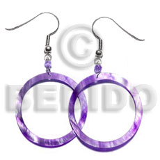 dangling  lavender hammershell earrings 45mm - Home