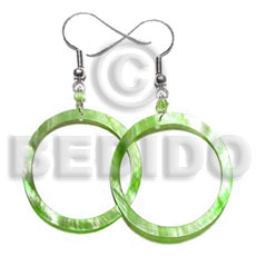dangling  lime green hammershell earrings 45mm - Home