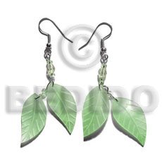 dangling double leaf pastel green hammershell 25mm - Home