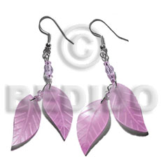 dangling double leaf pastel pink hammershell 25mm - Home