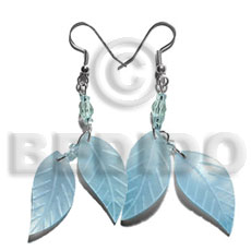 dangling double leaf aqua blue hammershell 25mm - Home