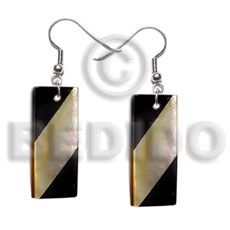 dangling rectangular 35mmx15mm back to back MOP/black resin bar - Home