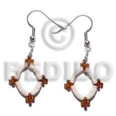 dangling white clam / glass beads combination - Home