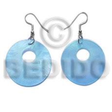 dangling 35mm aqua blue hammershell  10mm hole - Home