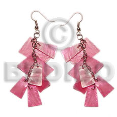 dangling pink 20mmx15mm capiz /9pcs. in metal chain - Home