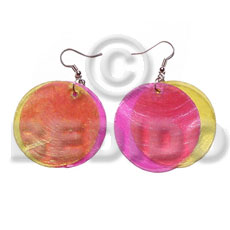 dangling double yellopink combination capiz round 35mm - Home