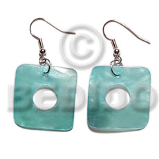 dangling 35mm square hammershell / aqua blue - Home