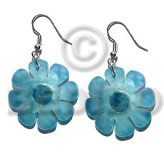 dangling 30mm flower hammershell in graduated aqua blue  dotted skin nectar - Home