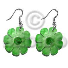 dangling 30mm flower hammershell in graduated bright green  dotted skin nectar - Home