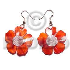 dangling 30mm flower hammershell  grooved nectar / red - Home