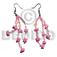 dangling white rose  multicolored sequins / pink - Home