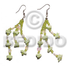 dangling white rose  multicolored sequins / mint green - Home