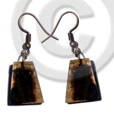 dangling 18mmx14mm pyramid laminated brownlip tiger cracking  black 5mm resin backing - Home