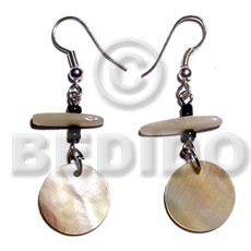 dangling 15mm round MOP  shell/glass beads combination - Home