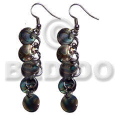 dangling 5 pcs. 10mm round paua shells - Home