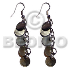 dangling 5 pcs. 10mm round blacklip shells - Home