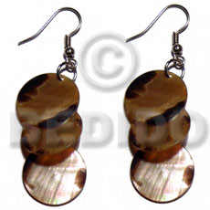 dangling 3pcs. round 15mm brownlip tiger - Home