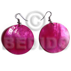 dangling 30mm fushia pink round hammershell - Home