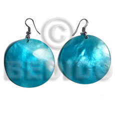 dangling 30mm aqua blue round hammershell - Home