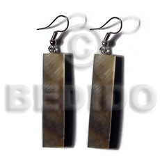 dangling 40mmx10mm blacklip bar  5mm black resin backing - Home