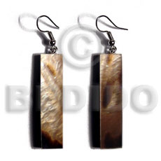 dangling 40mmx10mm brownlip tiger bar  5mm black resin backing - Home