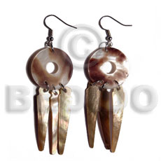 dangling 25mm ring hammershell  skin and 40mmx8mm brownlip sticks - Home