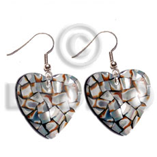 dangling heart 35mm laminated cowrie tiger shells  black resin backing - Home
