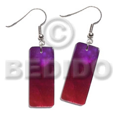 dangling 20mmx8mm rectangular two tone red-purple combination  kabibe shell - Home