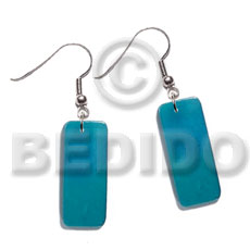 dangling 20mmx8mm rectangular two tone blue-green combination kabibe shell - Home