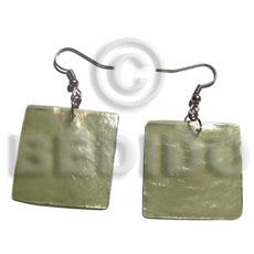 dangling 30mm square olive green capiz shell - Home