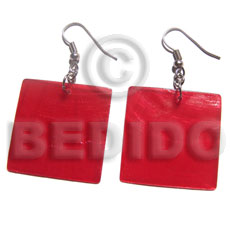 dangling 30mm square red capiz shell - Home