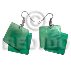 dangling "square 30mm laminated green capiz - Home