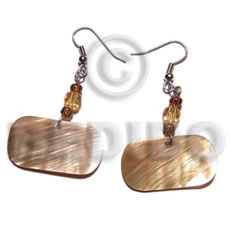 dangling 20mmx15mm rectangular brownlip shell - Home