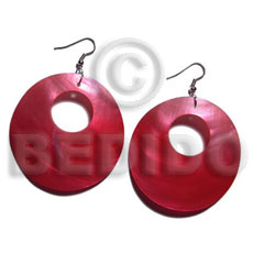 dangling red round 35mm kabibe shell  14mm hole - Home