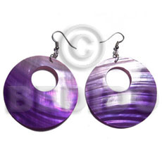 dangling violet round 35mm kabibe shell  14mm hole - Home