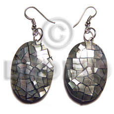 dangling back to back oval and embossed blacklip cracking 35mmx26mm - Home