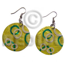 dangling 30mmx1335mm  yellow capiz handpainted rings - Home